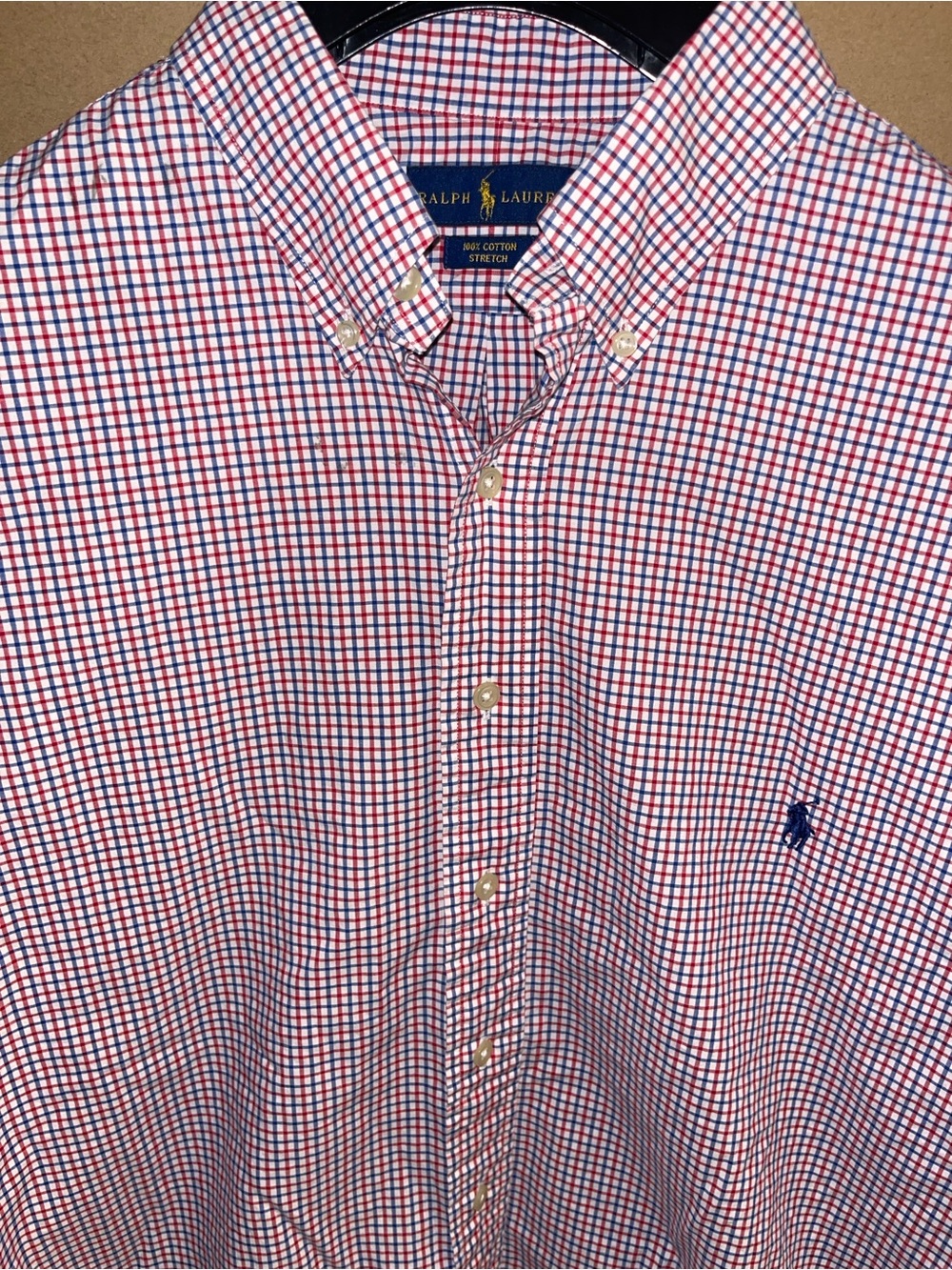 Polo Ralph Lauren Men’s Check 1X Big 1XB 100% Cotton Stretch Fit B/F Shirt Mint
